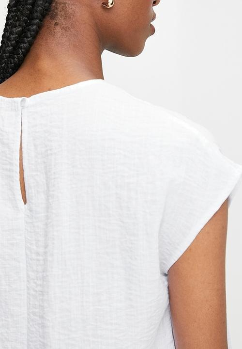 edit - Co-ord shirred detail shell - white