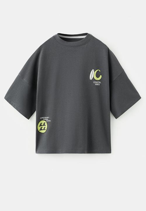 MANGO - T-shirt Coastal - Dark Grey