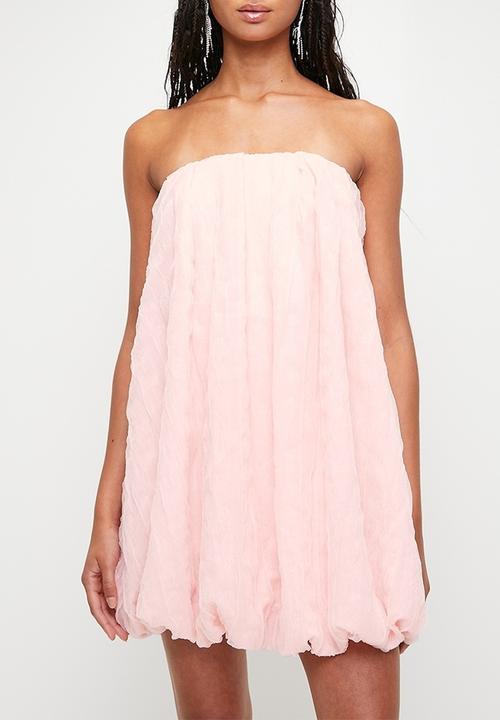MILLA - Texture organza bubble mini trapeze - pink