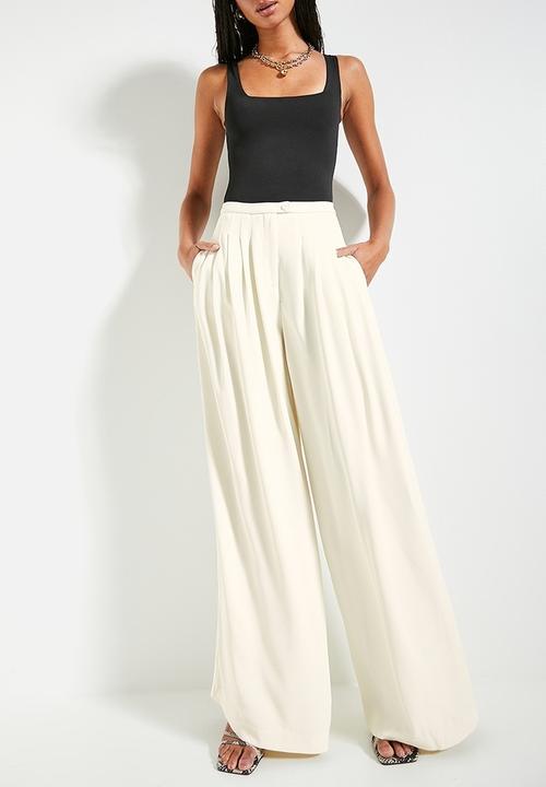 Superbalist - Low waist wide leg pant - white