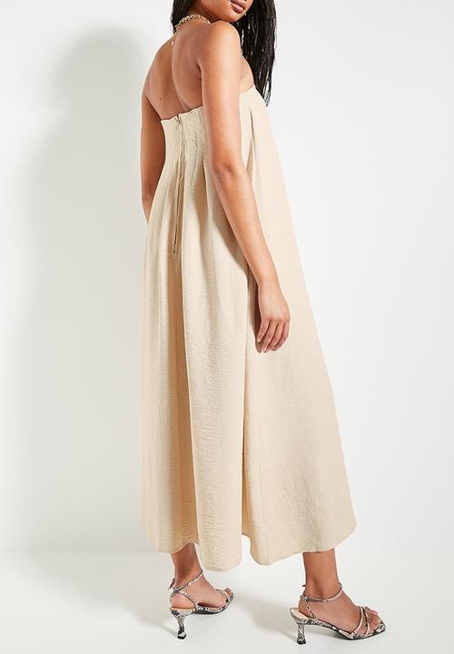 Superbalist - Bandeau pleated trapeze midi dress - neutral