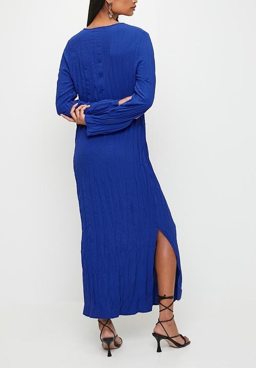 Superbalist - Crushed column dress with slits - blue