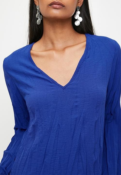 Superbalist - Crushed column dress with slits - blue