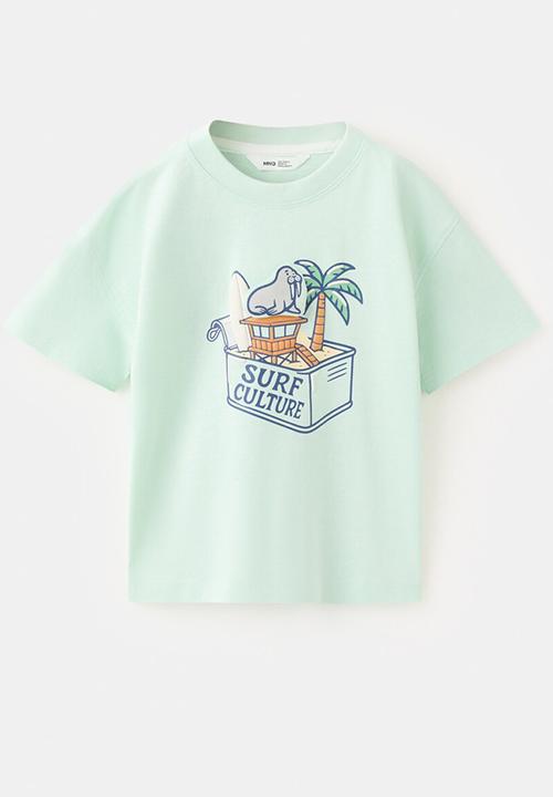 MANGO - T-shirt Seal - Turquoise - Aqua