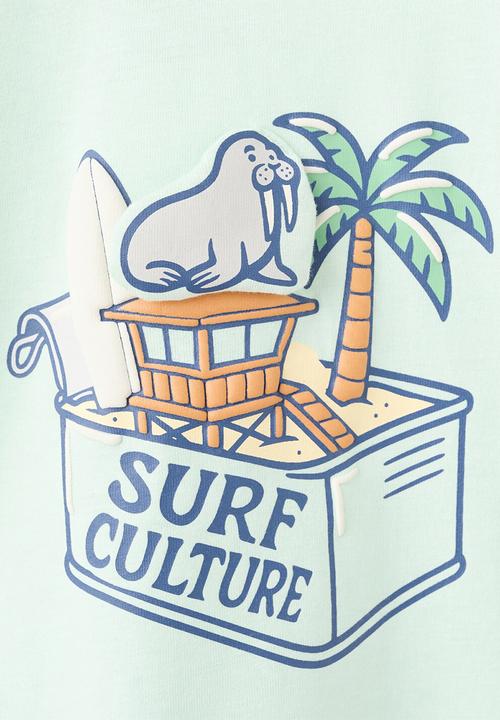 MANGO - T-shirt Seal - Turquoise - Aqua