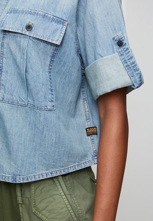 G-STAR - Boxy relaxed shirt short sleeve wmn - vintage sandblast