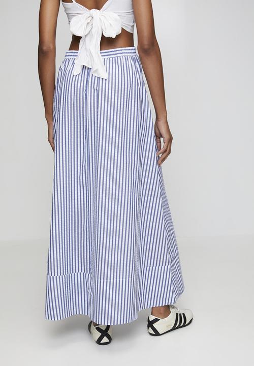 New Look - St donna seer circle skirt - blue