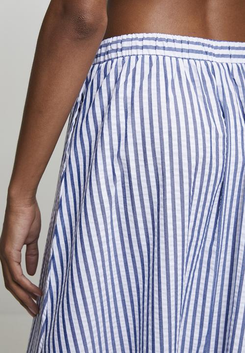 New Look - St donna seer circle skirt - blue