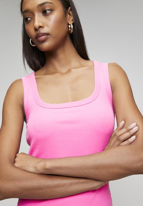 New Look - Square neck vest - mid pink