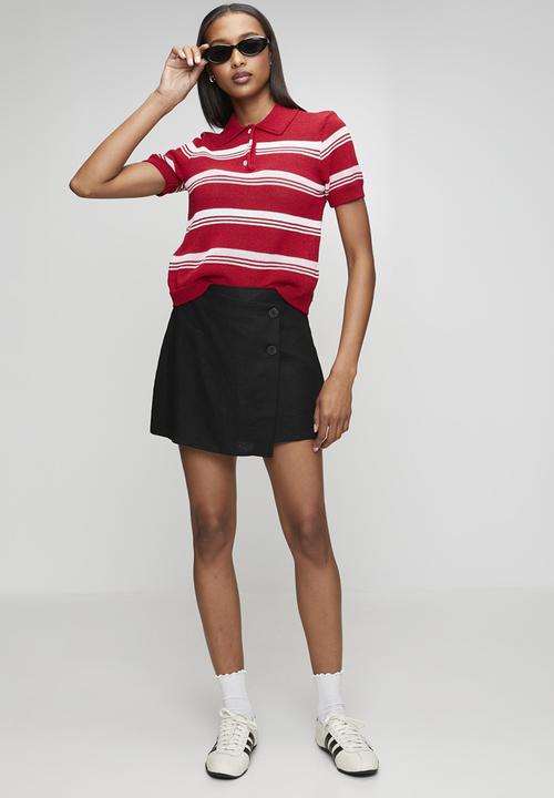 New Look - St linen wrap skort - black