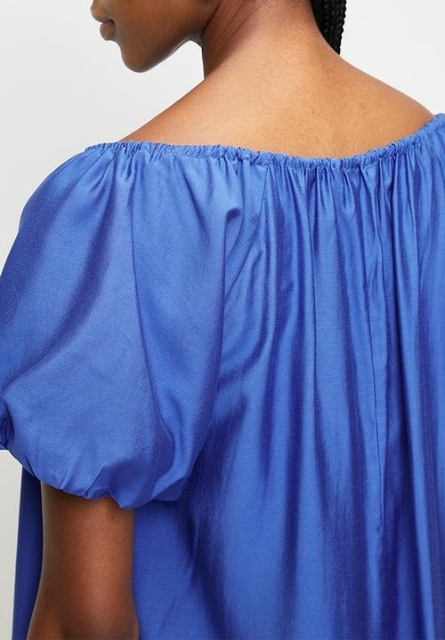 H&M - Drawstring-neck dress - dark blue