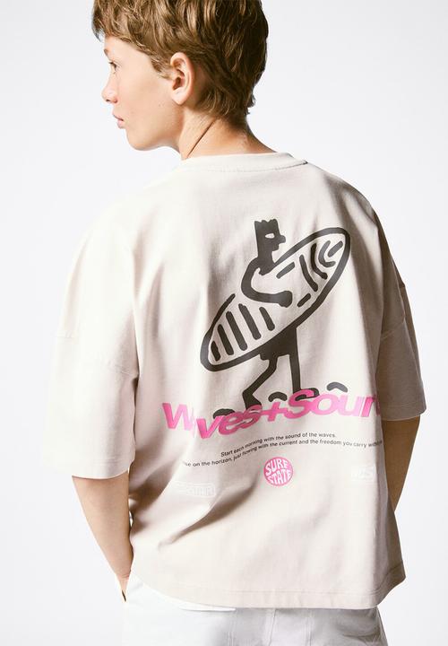 MANGO - T-Shirt Golden - Light Beige