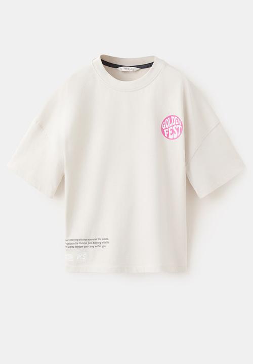 MANGO - T-Shirt Golden - Light Beige