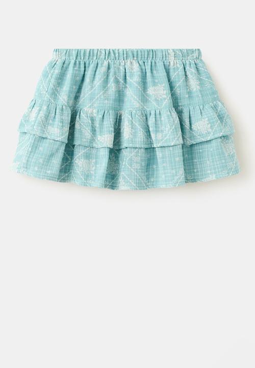 MANGO - Skirt Dizzy - Turquoise & Aqua