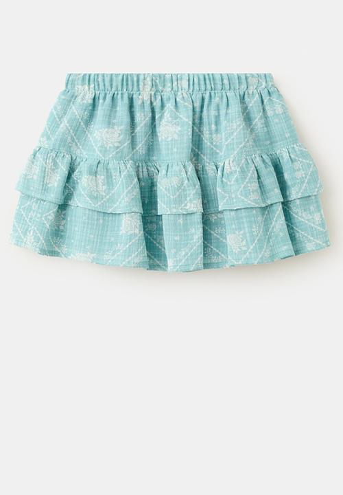 MANGO - Skirt Dizzy - Turquoise & Aqua