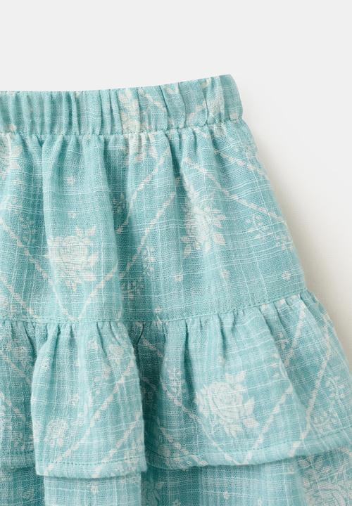 MANGO - Skirt Dizzy - Turquoise & Aqua