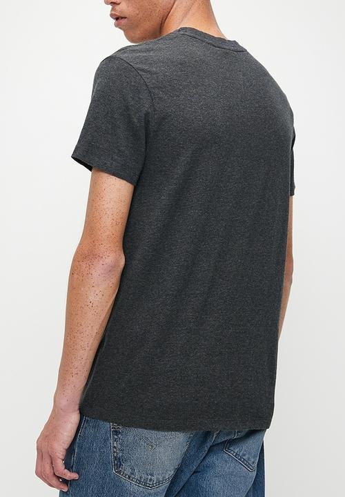 Superdry. - Essential logo emb tee - eclipse navy & olive feeder