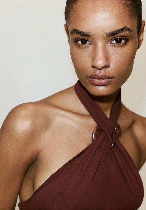 MANGO - Dress buni - burnt orange