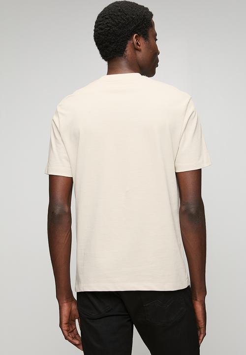 Replay - Jersey crew-neck T-shirt with embroidery - natural rope