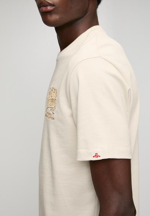 Replay - Jersey crew-neck T-shirt with embroidery - natural rope