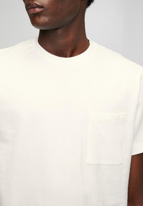 Replay - Jersey T-shirt with breast pocket and print - natural white