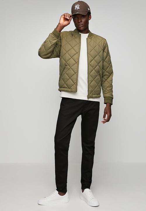 Replay - Regular fit quilted jacket - mud green