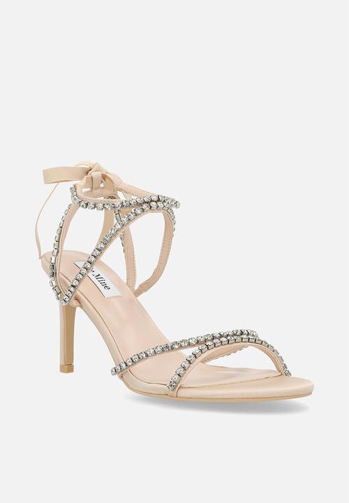 Be Mine - Jiana stiletto ankle strap heel - champagne satin