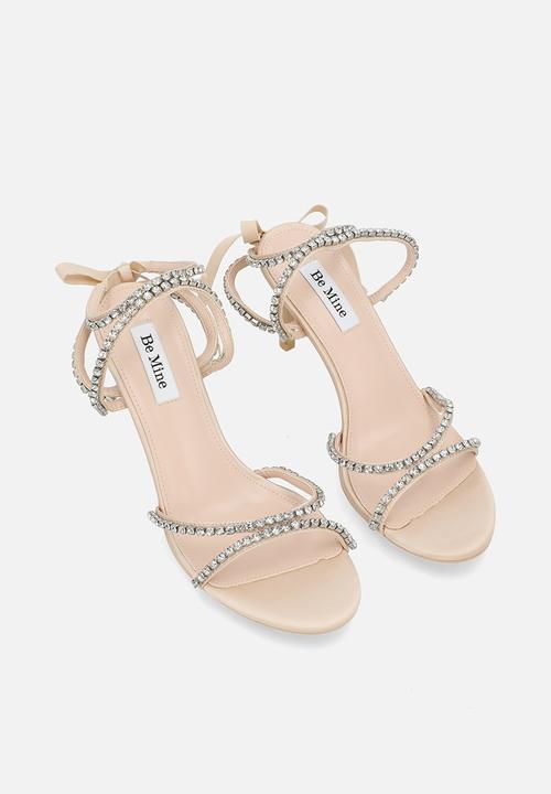 Be Mine - Jiana stiletto ankle strap heel - champagne satin
