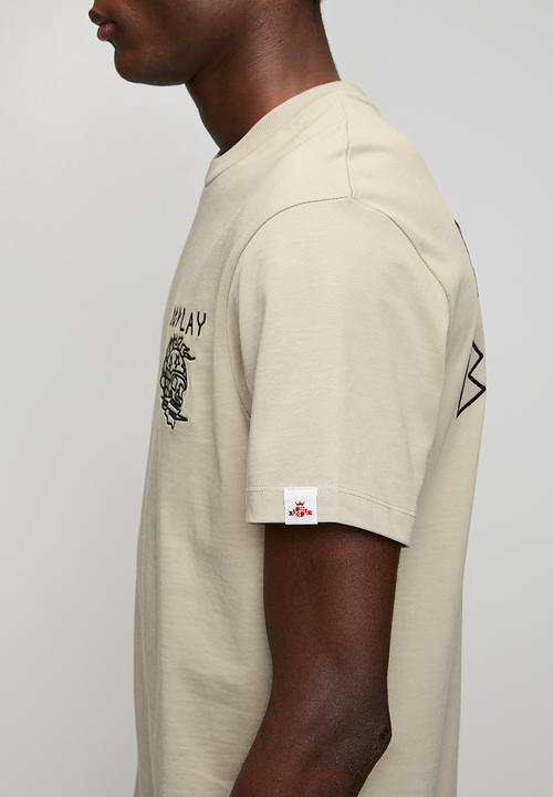Replay - T-shirt with embossed-effect embroidery - sand