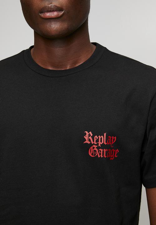 Replay - T-shirt with lettering - black