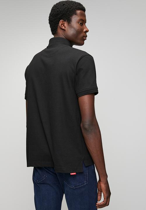 Replay - Cotton Blend Pique Polo Shirt - Black