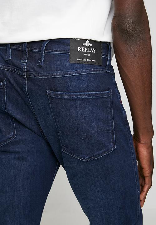 Replay - Hyperflex anbass slim fit jeans - dark blue