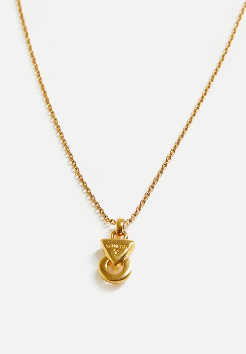 GUESS - Embrace Me -Triangle Circle Lock Necklace Sml - Gold