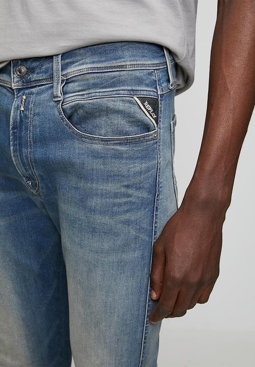 Replay - Hyperflex Stretch Anbass Slim-Fit Jeans - Medium Blue