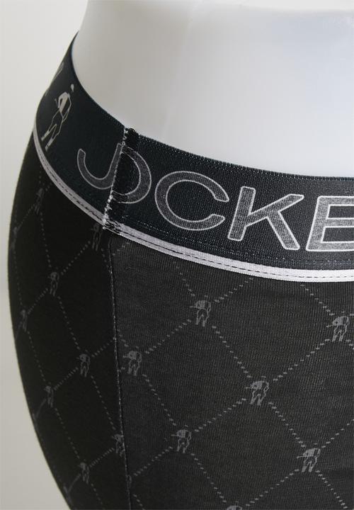 Jockey - 2 Pack Jockey Short Trunk Fancy - Grey/Black Print