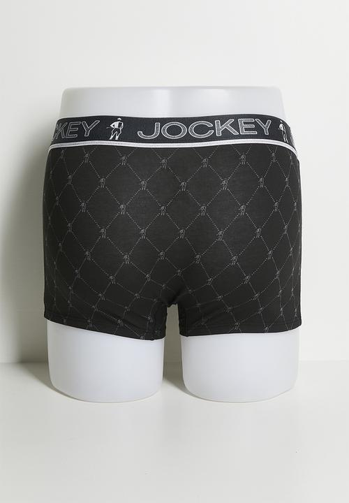 Jockey - 2 Pack Jockey Short Trunk Fancy - Grey/Black Print