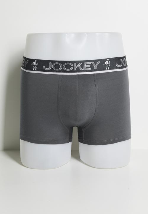 Jockey - 2 Pack Jockey Short Trunk Fancy - Grey/Black Print