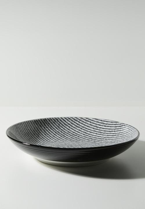 Excellent Houseware - Printed serving bowl - Grey
