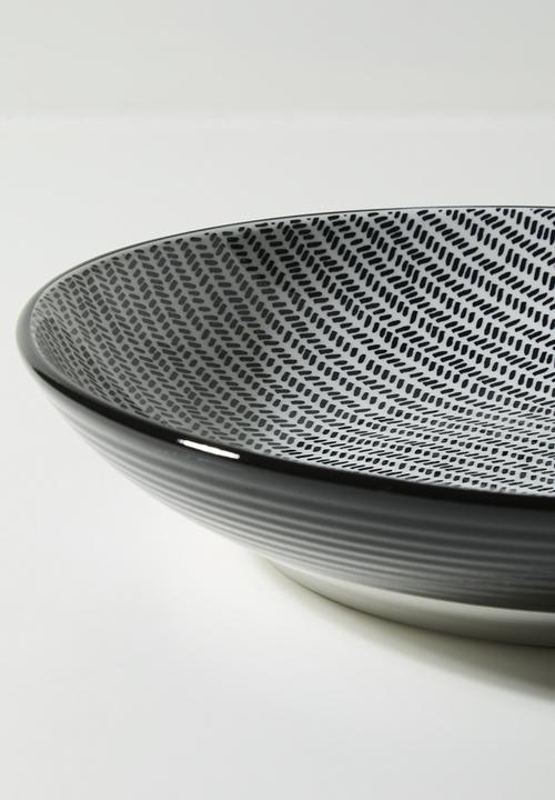 Excellent Houseware - Printed serving bowl - Grey