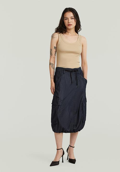 G-STAR - Parachute midi skirt wmn - rinsed