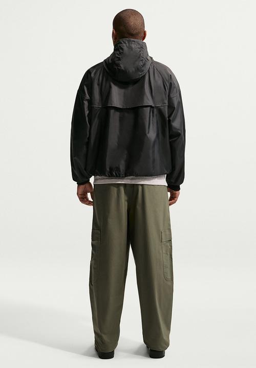 Nike - M nsw he wr hooded woven jacket - black & white