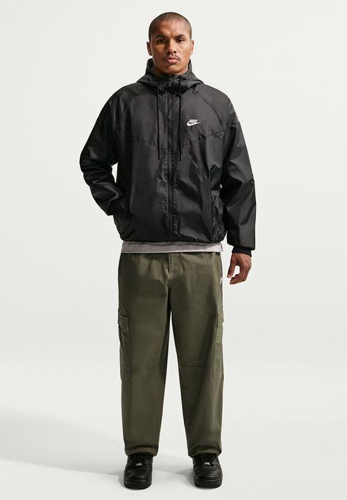 Nike - M nsw he wr hooded woven jacket - black & white