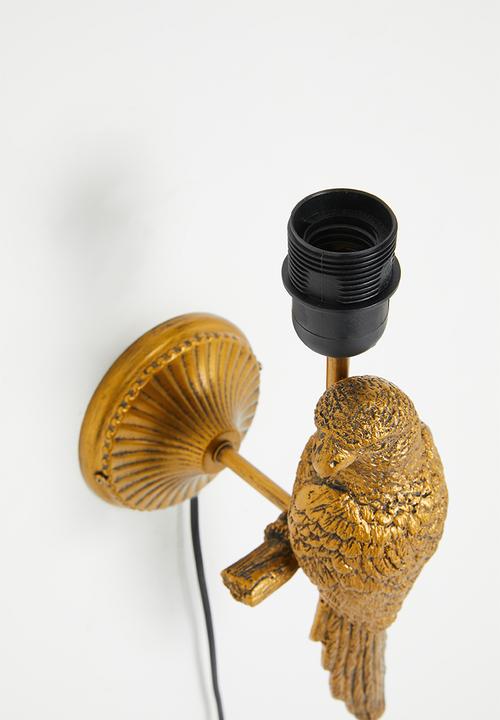 Sixth Floor - Parrot Wall Light with Shade - gold