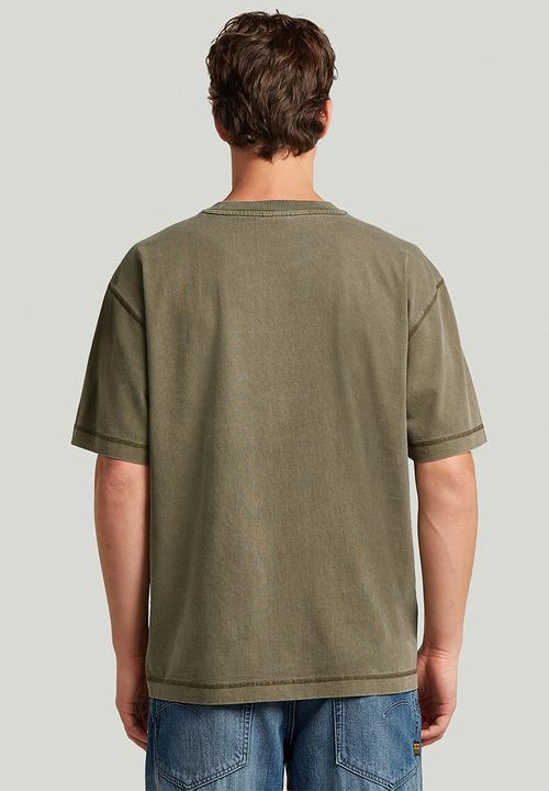 G-STAR - Unit Washed Relaxed R T Short Sleeve - Dark Khaki 