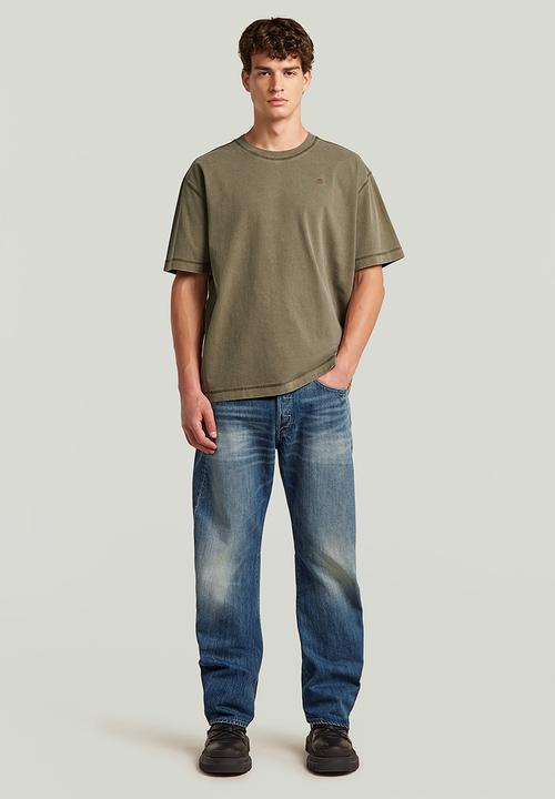 G-STAR - Unit Washed Relaxed R T Short Sleeve - Dark Khaki 