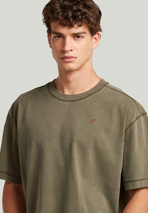 G-STAR - Unit Washed Relaxed R T Short Sleeve - Dark Khaki 