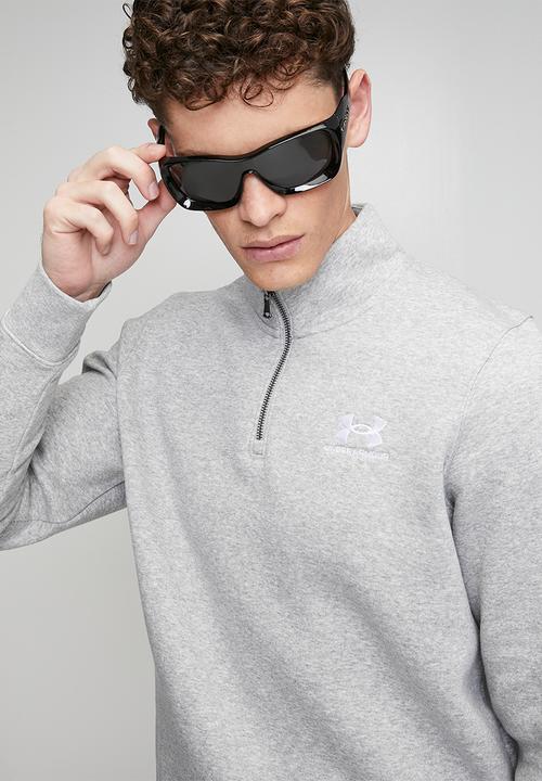 Under Armour - UA Icon Fleece 1/4 Zip - Mod Gray Light Heather /  / White