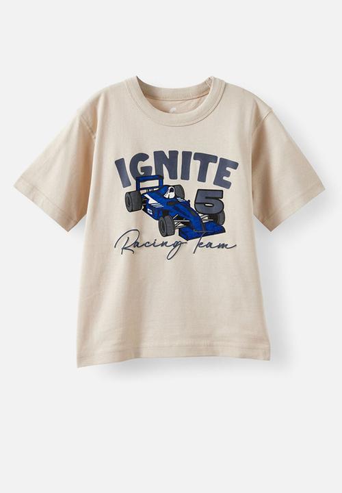 Cotton On - Jonny Short Sleeve Graphic Print Tee - Rainy Day/Ignite