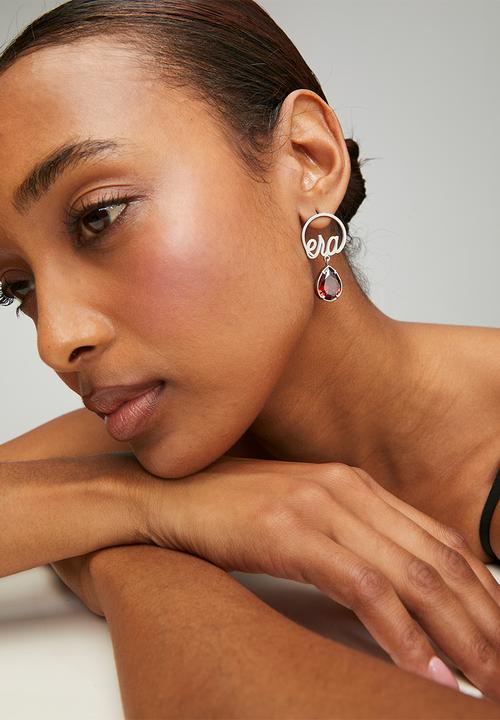 ERA by DJ Zinhle - ERA love teardrop earrings  - Silver