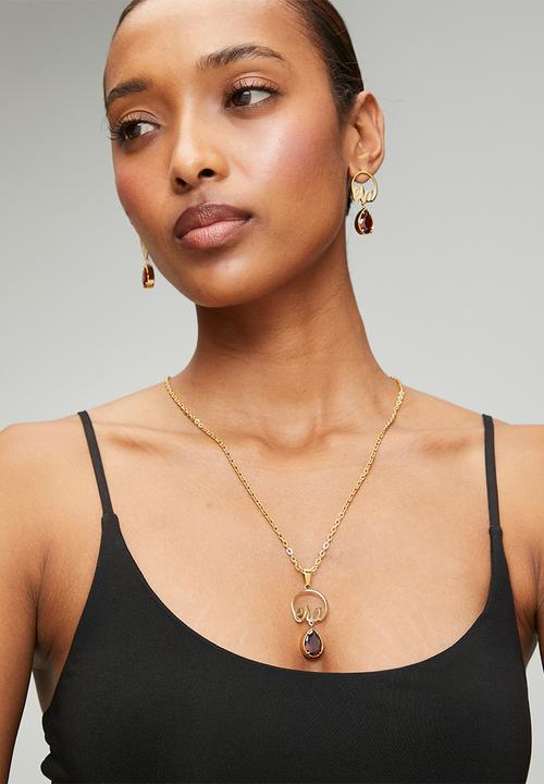ERA by DJ Zinhle - ERA love teardrop necklace  - Gold